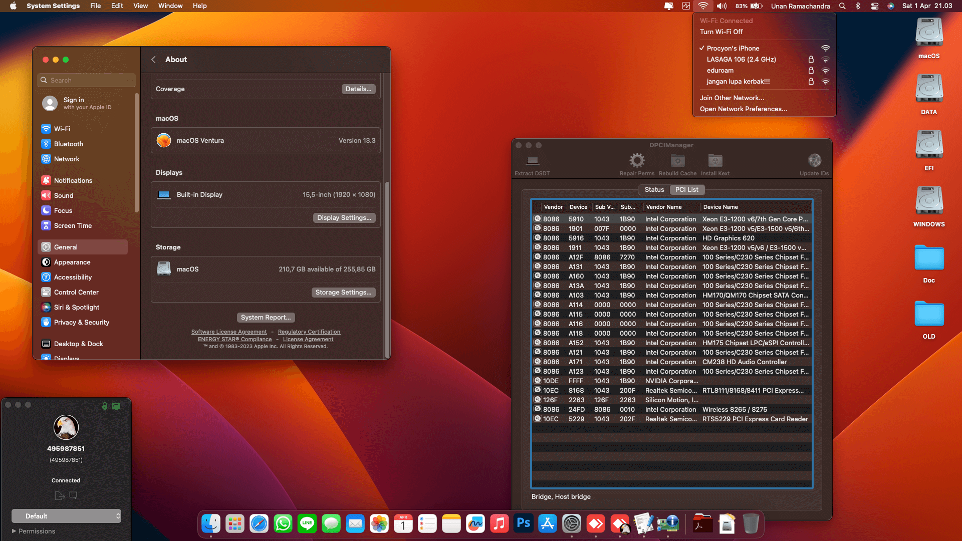 Asus TUF Gaming FX503VD E4310T [KabyLake   Intel HD 630 + I2C]   OpenCore 2